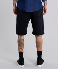Bermuda-Masculina-Relaxed-em-Moletom-Texturizado-Preta-8767985-Preto_2
