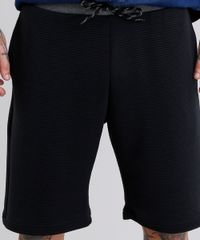 Bermuda-Masculina-Relaxed-em-Moletom-Texturizado-Preta-8767985-Preto_4