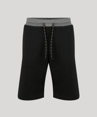 Bermuda-Masculina-Relaxed-em-Moletom-Texturizado-Preta-8767985-Preto_5