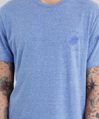 Camiseta-Masculina-com-Estampa-de-Folhagem-Manga-Curta-Gola-Careca-Azul-9058182-Azul_4
