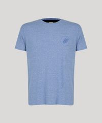 Camiseta-Masculina-com-Estampa-de-Folhagem-Manga-Curta-Gola-Careca-Azul-9058182-Azul_5