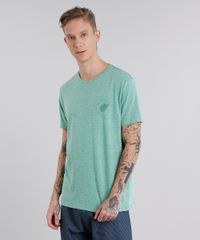 Camiseta-Masculina-com-Estampa-de-Folhagem-Manga-Curta-Gola-Careca-Verde-9058182-Verde_1