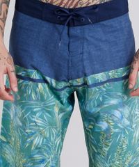 Bermuda-Surf-Masculina-Estampada-de-Folhagens-Azul-Marinho-9102699-Azul_Marinho_4