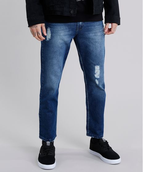Calca-Jeans-Masculina-Tapered-Destroyed-Azul-Escuro-9110307-Azul_Escuro_1