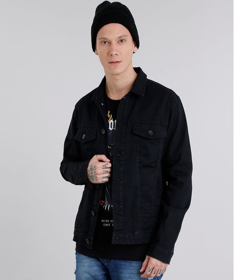 Jaqueta-Masculina-Jeans-Manga-Longa-Preta-9047827-Preto_1