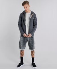 Blusao-Masculino-Basico-em-Moletom-com-Capuz-Manga-Longa-Cinza-Mescla-Escuro-8832361-Cinza_Mescla_Escuro_3