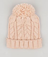 Gorro-Feminino-em-Trico-com-Pompom-Rose-8754445-Rose_3