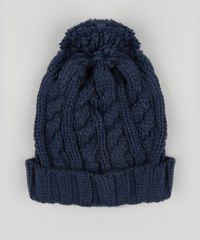 Gorro-Feminino-em-Trico-com-Pompom-Azul-Marinho-8754445-Azul_Marinho_3