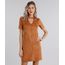 Vestido-Feminino-Choker-em-Suede-Curto-Manga-Curta-Caramelo-9131419-Caramelo_1