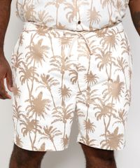 Bermuda-Masculina-Plus-Size-de-Sarja-Birden-Coqueiros-com-Bolsos-e-Cordao-Bege-Claro-9970122-Bege_Claro_1