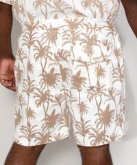 Bermuda-Masculina-Plus-Size-de-Sarja-Birden-Coqueiros-com-Bolsos-e-Cordao-Bege-Claro-9970122-Bege_Claro_4