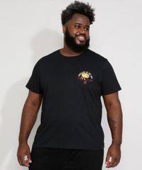 Camiseta-Masculina-Plus-Size-Manga-Curta-Gola-Careca-Flor--Fireflies-in-the-Sky--Preta-9979780-Preto_1
