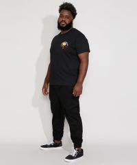 Camiseta-Masculina-Plus-Size-Manga-Curta-Gola-Careca-Flor--Fireflies-in-the-Sky--Preta-9979780-Preto_3