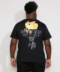 Camiseta-Masculina-Plus-Size-Manga-Curta-Gola-Careca-Flor--Fireflies-in-the-Sky--Preta-9979780-Preto_4