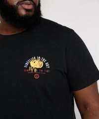 Camiseta-Masculina-Plus-Size-Manga-Curta-Gola-Careca-Flor--Fireflies-in-the-Sky--Preta-9979780-Preto_5
