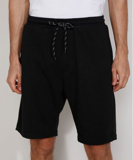 Bermuda-de-Moletom-Masculina-Relaxed-Canelada-com-Cordao-e-Bolsos-Preta-9967987-Preto_1