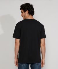 Camiseta-Masculina-Manga-Curta-Gola-Careca-com-Estampa-Floral-Preta-9967022-Preto_4