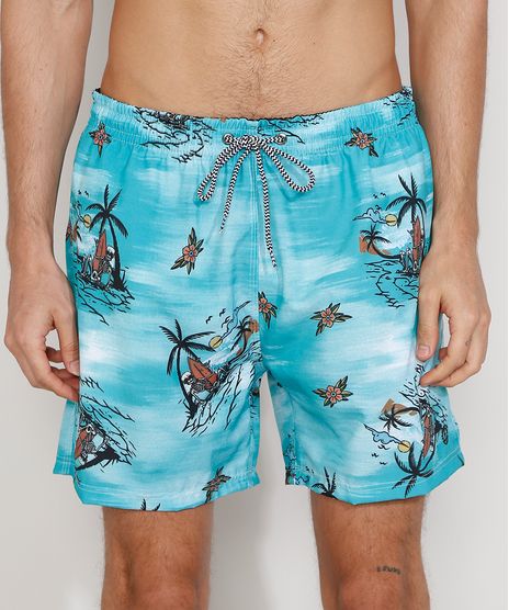 Short-Masculino-Estampado-de-Esqueletos-Surfistas-com-Cordao-e-Bolsos-Verde-Agua-9974696-Verde_Agua_1