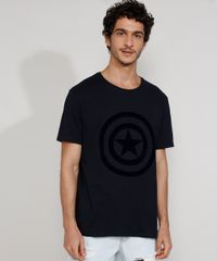 Camiseta-Masculina-Manga-Curta-Gola-Careca-Capitao-America-Flocada-Azul-Escuro-9976198-Azul_Escuro_1