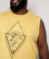 Regata-Masculina-Plus-Size-Onda-Gola-Careca-Amarela-9977479-Amarelo_6