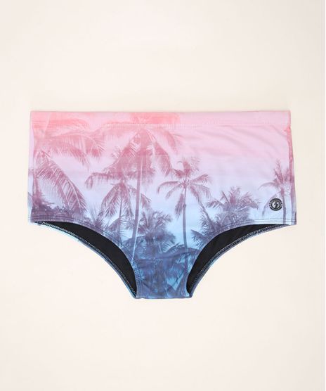 Sunga-Masculina-Estampada-Tradicional-de-Coqueiros-com-Protecao-UV50--Rosa-9977796-Rosa_1