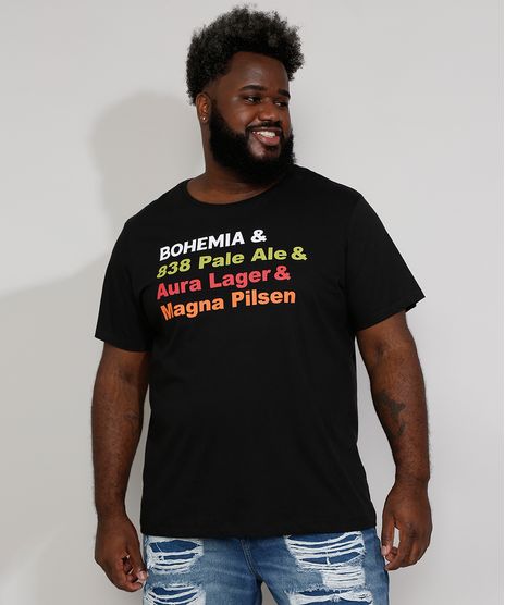Camiseta-Masculina-Plus-Size-Manga-Curta-Gola-Careca-Bohemia-Preta-9974275-Preto_1