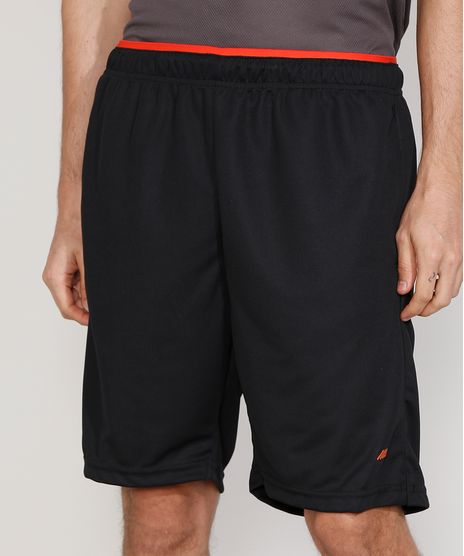 Bermuda-Masculina-Esportiva-Ace-com-Elastico-Aparente-e-Bolsos-Preta-9978166-Preto_1