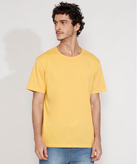 Camiseta-Masculina-Manga-Curta-Basica-Gola-Careca-Mostarda-9602030-Mostarda_1