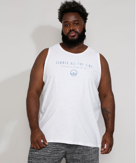 Regata-Masculina-Plus-Size--Summer-All-the-Time--Gola-Careca-Branca-9977475-Branco_1