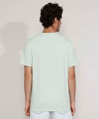 Camiseta-Masculina-Estampada-Manga-Curta-Gola-Careca-Mini-Print-com-Bolso-de-Suede-Verde-Claro-9971314-Verde_Claro_2
