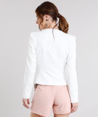 Blazer-Feminino-Acinturado-com-Manga-Texturizada-Jacquard-Bolso-Decorativo-Sem-Gola--Off-White-8546173-Off_White_2