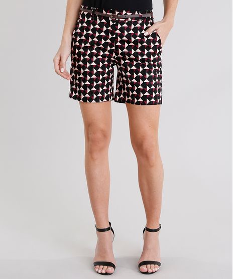 Short--Alfaiataria-Estampado-Geometrico-com-Cinto-Preto-8933053-Preto_1