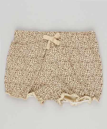 Short-Infantil-Onca-Estampado-Animal-Print-em-Algodao---Sustentavel-Bege-8974167-Bege_1