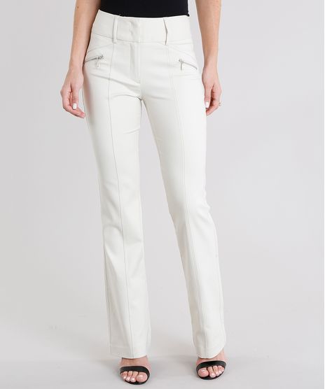 Calca-Feminina-Flare-com-Ziperes-e-Fiso-Kaki-8968141-Kaki_1