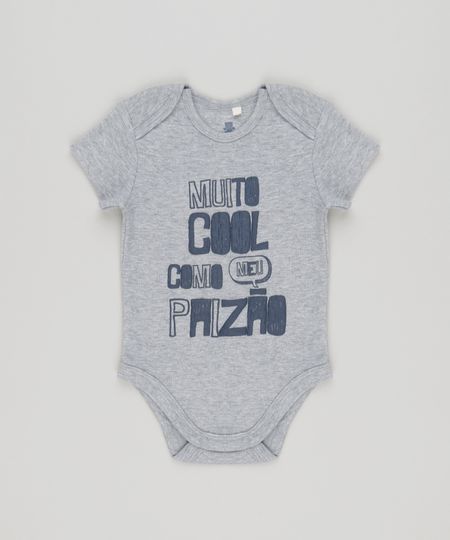 Body-Infantil--Muito-Cool-Como-Meu-Paizao--Manga-Curta-Decote-Redondo-em-Algodao---Sustentavel-Cinza-Mescla-8809799-Cinza_Mescla_1