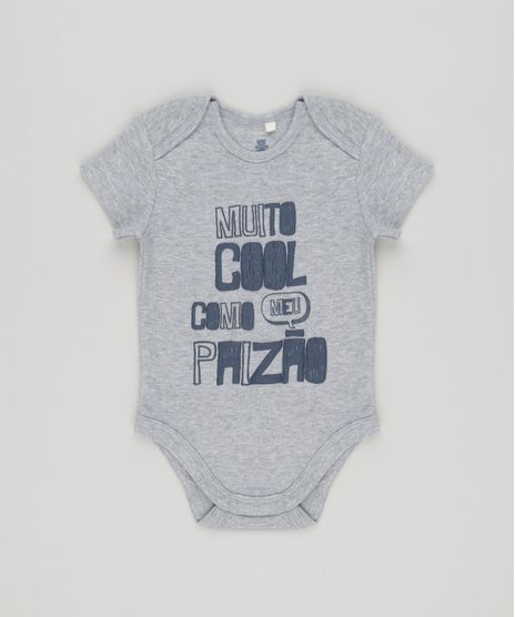 Body-Infantil--Muito-Cool-Como-Meu-Paizao--Manga-Curta-Decote-Redondo-em-Algodao---Sustentavel-Cinza-Mescla-8809799-Cinza_Mescla_1