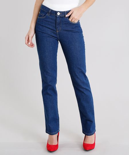 calça jeans reta feminina cintura alta