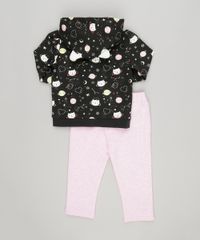 Conjunto-Infantil-Blusao-Estampado-de-Constelacao-em-Moletom-com-Capuz-Preto---Calca-Mescla-em-Algodao---Sustentavel-Rosa-8878515-Rosa_2
