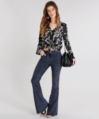 Calca-Feminina-Flare-em-Suede-com-Lace-Up-Azul-Marinho-8886921-Azul_Marinho_3