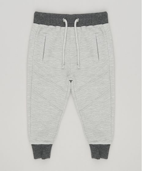 Calca-Infantil-Jogger-em-Moletom-Canelado-com-Bolsos-Cinza-Mescla-Claro-8871273-Cinza_Mescla_Claro_1