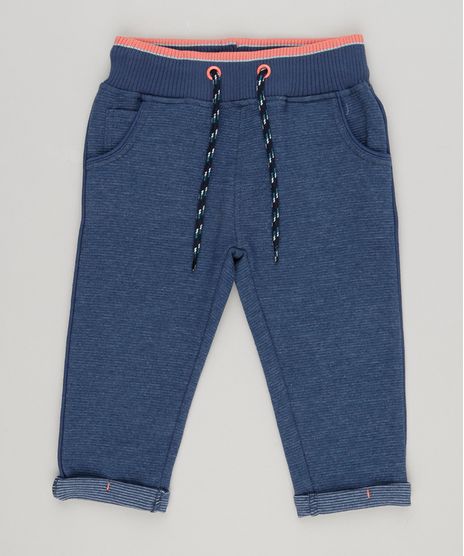 Calca-Infantil-em-Moletom-Canelado-com-Bolsos-Barra-Dobrada-Azul-Marinho-8868413-Azul_Marinho_1