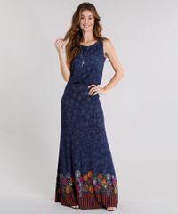 Vestido-Longo-Feminino-Estampado-Floral-com-Alca-Azul-Marinho-9110419-Azul_Marinho_1