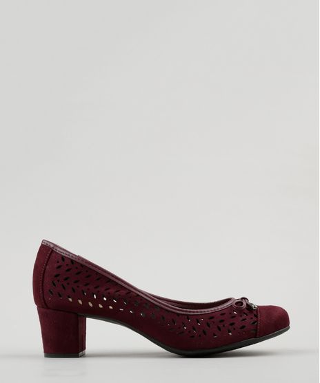Scarpin-Feminino-Salto-Baixo-Beira-Rio-em-Suede-com-Laser-Cut-e-Laco-Vinho-9175229-Vinho_1