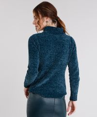 Sueter-Feminino-Gola-Alta-em-Trico-Manga-Longa-Verde-Escuro-8473941-Verde_Escuro_2