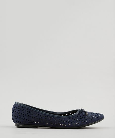 Sapatilha-Feminina-Bico-Fino-Beira-Rio-em-Suede-com-Laser-Cut-e-Laco-Azul-Marinho-9175441-Azul_Marinho_1