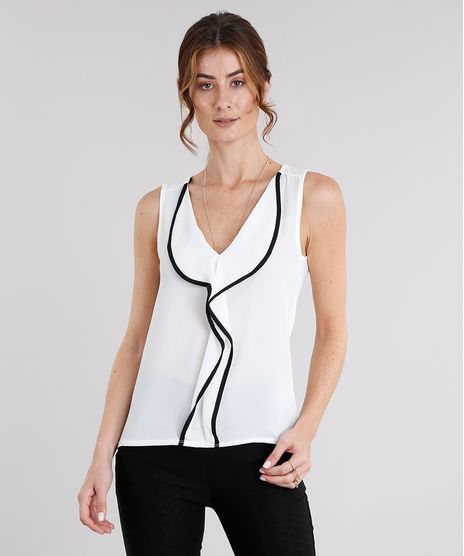 Regata-Feminina-com-Babado-e-Vivo-Contrastante-Decote-V-Off-White-8954032-Off_White_1