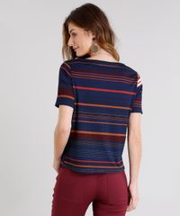 Blusa-Feminina-com-No-Listrada-Canelada-Manga-Curta-Decote-Redondo-Azul-Marinho-9109606-Azul_Marinho_2