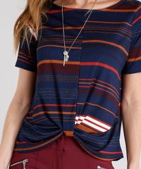 Blusa-Feminina-com-No-Listrada-Canelada-Manga-Curta-Decote-Redondo-Azul-Marinho-9109606-Azul_Marinho_4