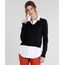 Sueter-Feminino-com-Sobreposicao-de-Camisa-em-Trico-Manga-Longa-Decote-V-Preto-8926741-Preto_1