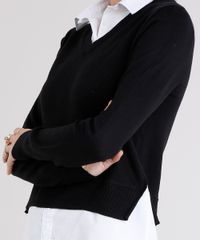 Sueter-Feminino-com-Sobreposicao-de-Camisa-em-Trico-Manga-Longa-Decote-V-Preto-8926741-Preto_4